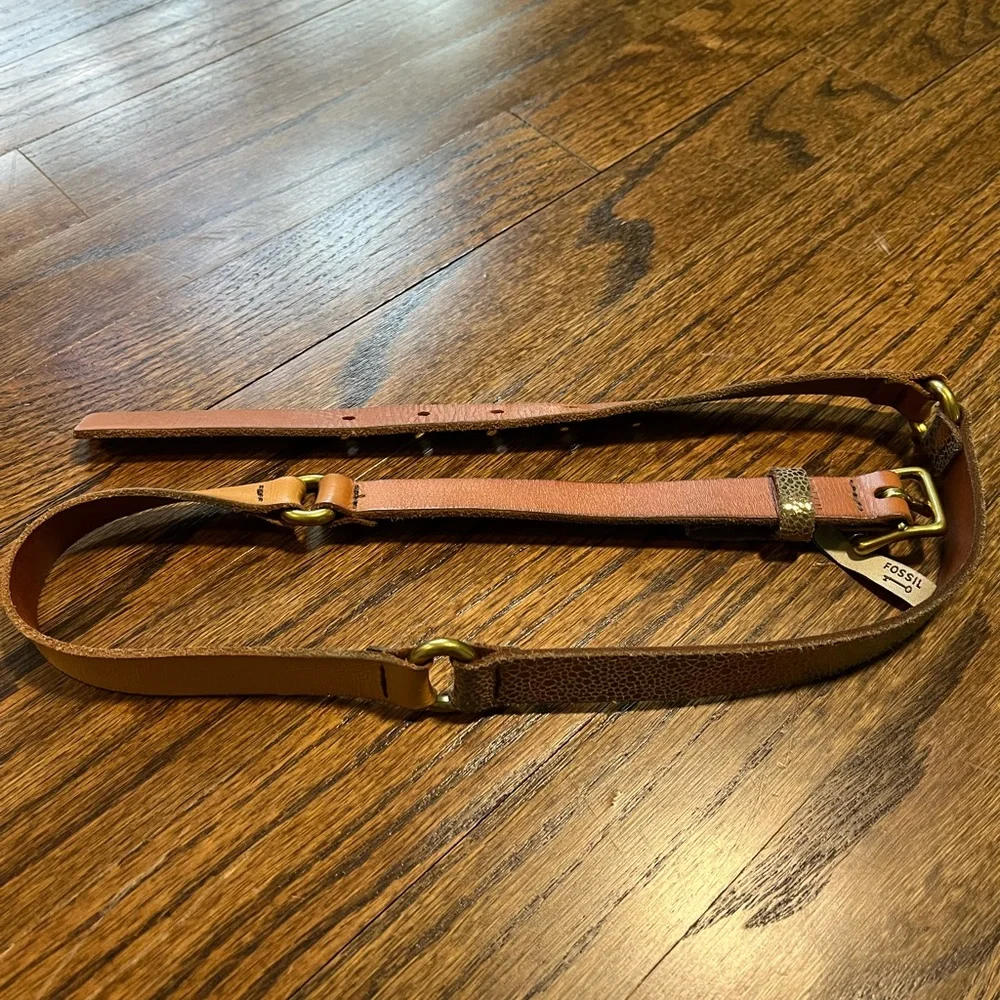 FOSSIL Leather Belt with Multiple Colors and Patterns Brown